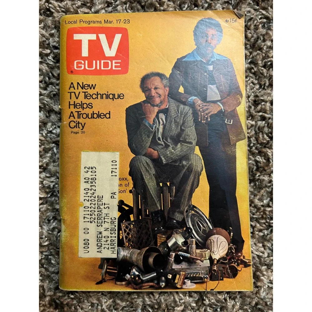 Vintage TV Guide March 17-23 1973 Sanford and Son Redd Foxx Demond Wilson Cover